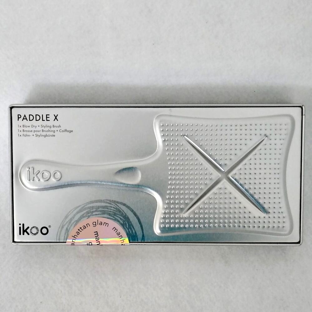 Ikoo Paddle X Hairbrush Blow Dry Manhattan Glam Metallic Pink Detangle Style NEW - Picture 3 of 4